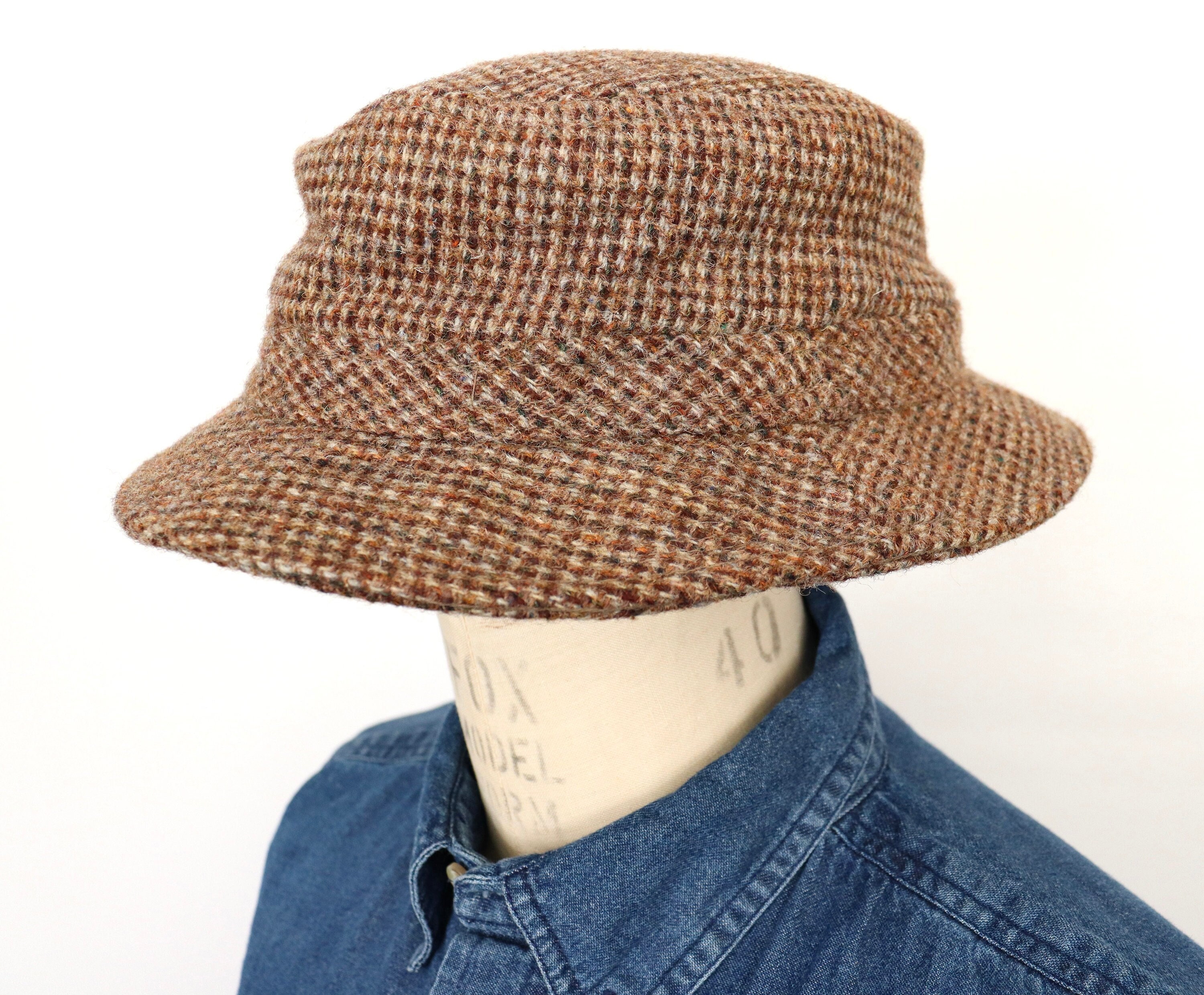 Cursive Ll Bean Bucket Hat 1980s Harris Tweed For Bucket Hat With