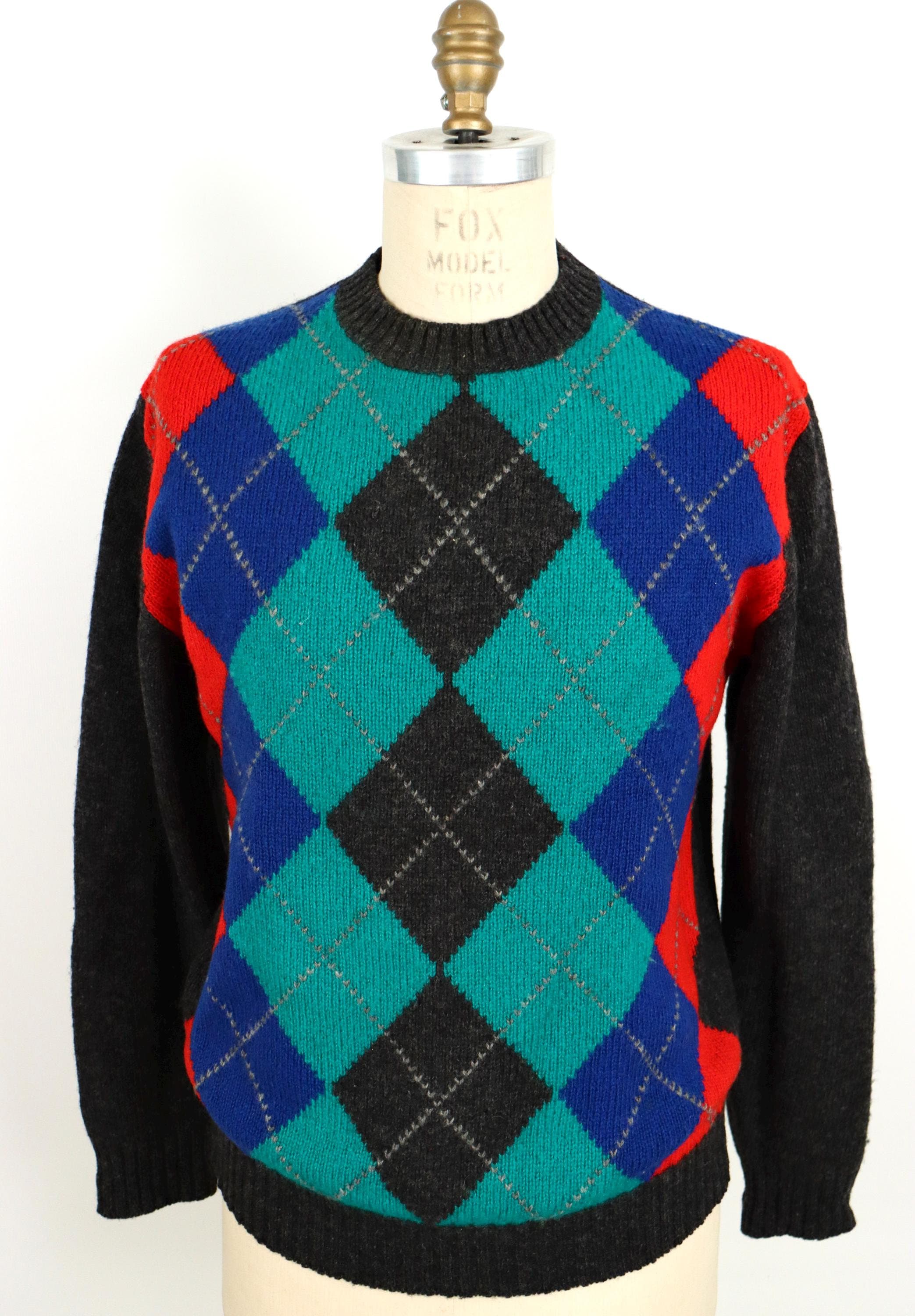 Vert chasseur | Pull irlandais à col rond - Homme - Pure Laine