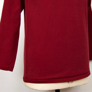 1970s-80s Russell Athletic Shirt w/ mock-neck in burgundy red / men's medium-large image 3