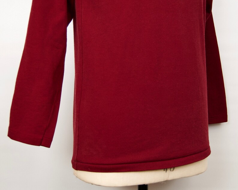 1970s-80s Russell Athletic Shirt w/ mock-neck in burgundy red / men's medium-large image 3