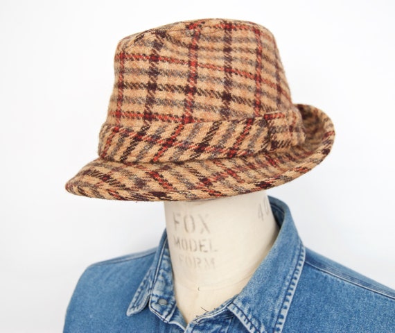 plaid trilby hat