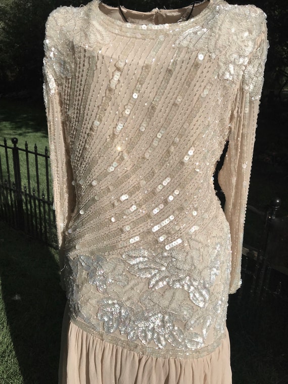Vintage Sparkly Sequin/Chiffon Dress, beaded/sequin d… Gem