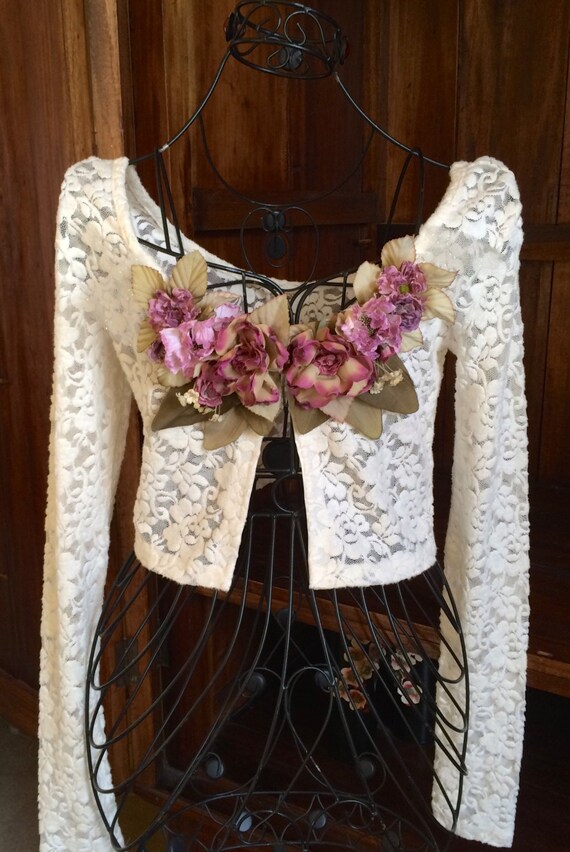 Beautiful Flower Shrug Spring Flower Bolero Bohemian Etsy