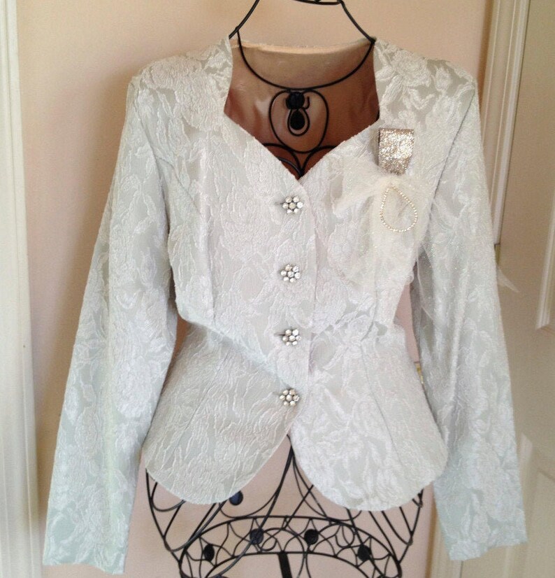VINTAGE Women's Dinner Jacket, Vintage Brocade Evening Jacket With