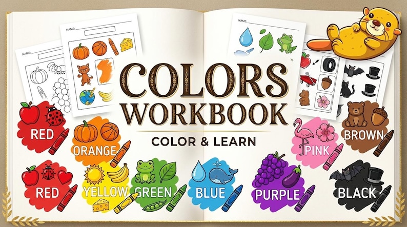 Kids Color Learning Workbook | Printable Toddler Activity Sheets | Pre ...