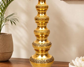 Conjunto de Kalash Utran de Latão | Kalash Decorativo Tradicional para Pooja, Templo Doméstico, Rituais Religiosos, Festivais, Casamentos e Decoração Espiritual