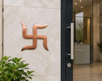 Enfeite de parede com suástica | Símbolo auspicioso hindu para decoração de porta principal, sala de oração, templo doméstico, festivais, casamentos e ambientes espirituais.