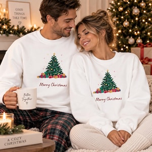 Christmas Sweatshirt Damen & Herren, Merry Christmas Pullover, Weihnachtsbaum Sweater, Christmas Tree Crewneck, Weihnachtsgeschenk, CozyXmas