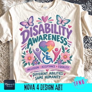 Disability Awareness, Different Abilities Same Humanity PNG: Inclusion, Equality png, Acceptance (Digital Download)