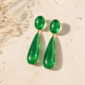 Colgante de plata de ley con esmeralda verde en forma de lágrima, joya llamativa con piedras preciosas, regalo para ella.
