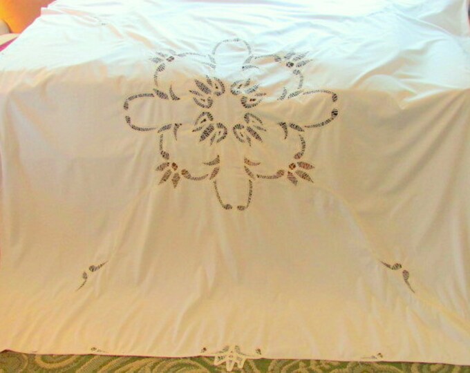 Vintage Offwhite Battenburg Lace Shower Curtain Etsy