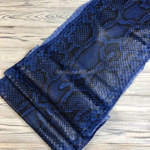 Birmaans pythonleer voor handwerk, koningsblauw echt exotisch leer