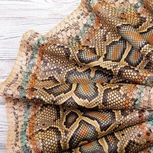 Peau de python birman pour artisanat, véritable peau exotique brun clair