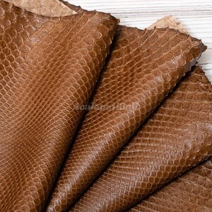 Reticulated Snake Leather for Handcrafting, Midnight Slate Blue Real Reptile Leather
