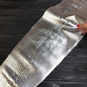 Borneo Python Leather for Handcrafting | Moonlit Sterling Real Exotic Leather