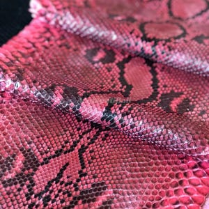 Coral Red Python Leather | Whole Reticulated Snake Hide | Unbleached Python Back Skin