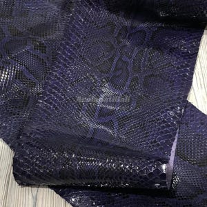 Nachtschwarzes Schlangenleder für Kunsthandwerksbedarf, echtes exotisches Leder, ideal für exklusive Mode