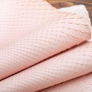 Birmaans pythonleer voor handwerk, blushroze, echt exotisch leer