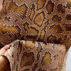 Antikbraunes Mosaik-Pythonleder aus Burma, echtes exotisches Leder für Kunsthandwerksbedarf