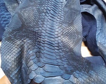Dragon Python Leather Skin | Unbleached Blue Belly Skin Hide | Whole Snake Hide for Handcraft