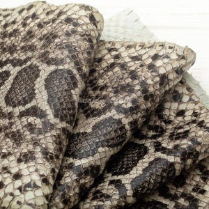 Genuine Python Skin for Handmade Craft, Taupe Brown Exotic Skin Ideal for Rare Fashion