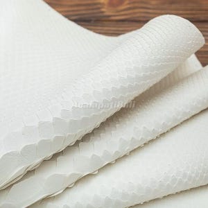 Genuine Python Leather Skin | Bleached White Belly Cut Hide | Whole Snake Hide for Handcraft