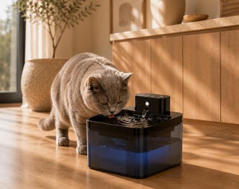 Wireless Cat Water Fountain, 2.2L Automatic Pet Drinking Fountain