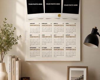 Calendario fotográfico familiar imprimible y personalizable (para pared o escritorio)