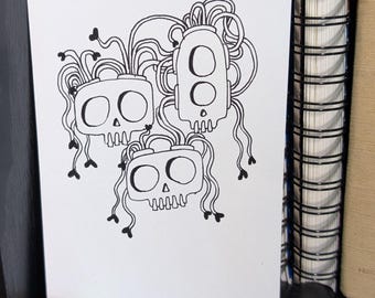 More Love Than Outlets - Original Hand-Drawn Skull Drawing