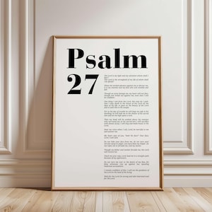 Psalm 27 Väggkonst – Herren är mitt ljus och min frälsning, retro bibeldekor, kristen digital nedladdning