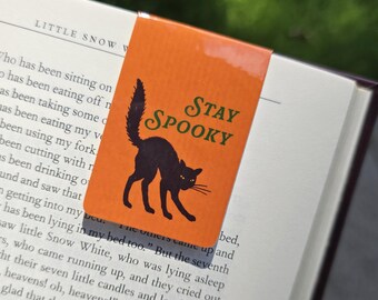 Stay Spooky Black Cat Halloween Magnetic Bookmark