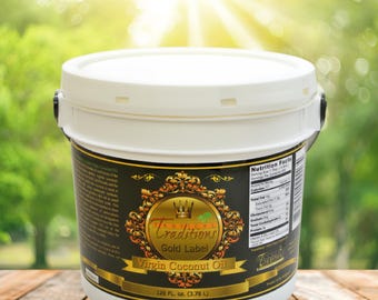 Handmade Virgin Coconut Oil - Small Batches - Gold Label - 1 Gallon Pail