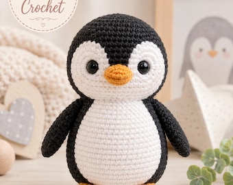 Penguin Amigurumi Crochet Pattern PDF, Pippin Cozy Nursery Animal Tutorial