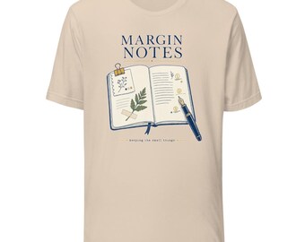 Margin Notes Journaler T-Shirt | Minimal Editorial Notebook Tee