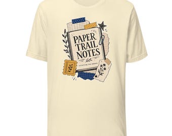 Paper Trail Notes Journaling T-Shirt, Scrapbook Collage Tee for Stationery Lovers