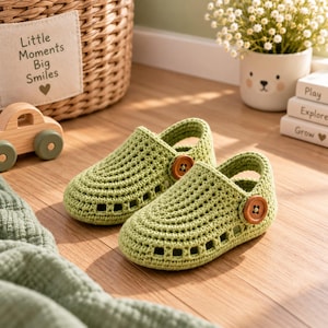 Crochet Baby Clog Slippers Pattern PDF | Easy Crochet House Shoes