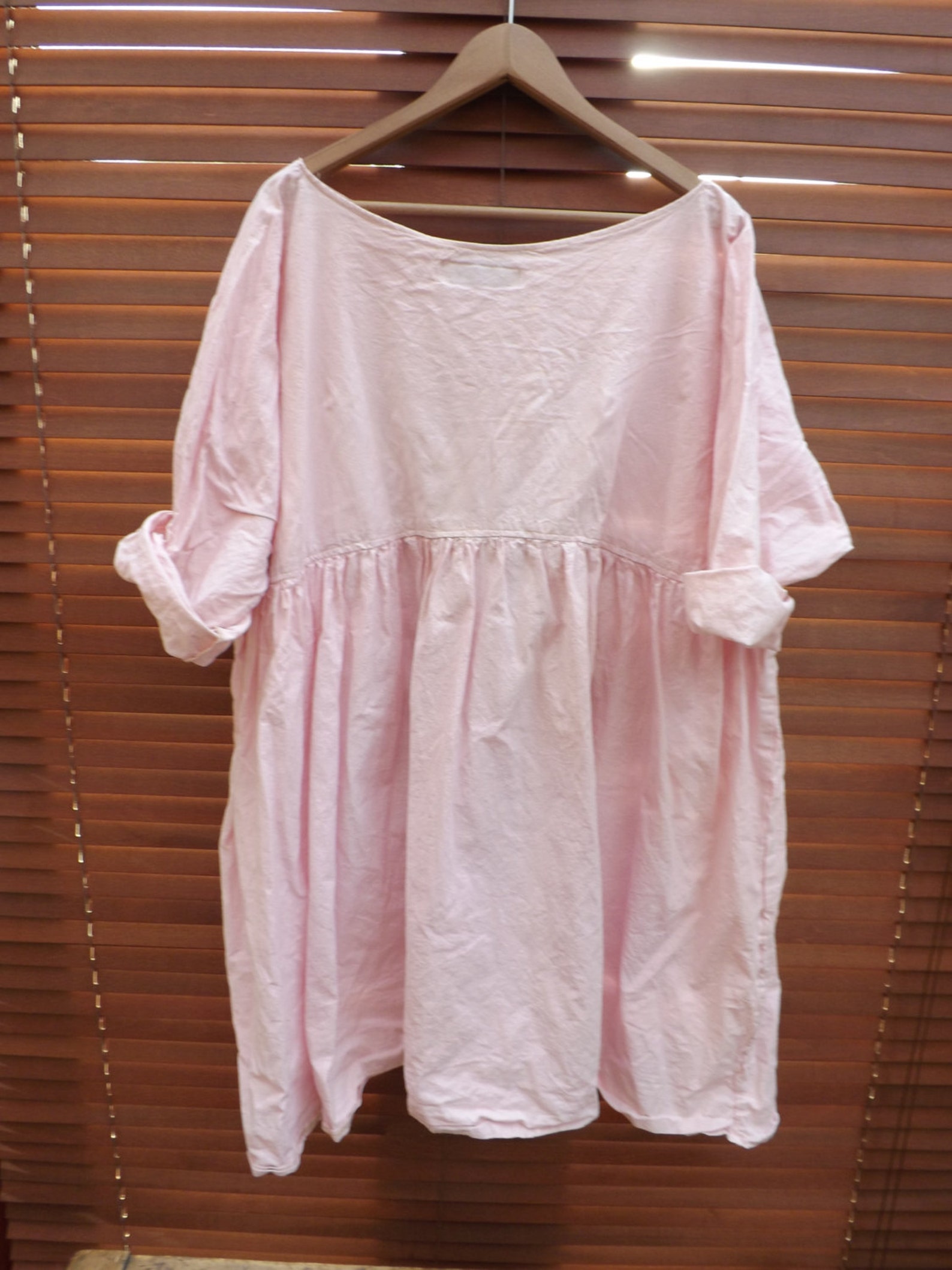 Pink Cotton Babydoll Dress Prairie Style Dress Rustic Etsy