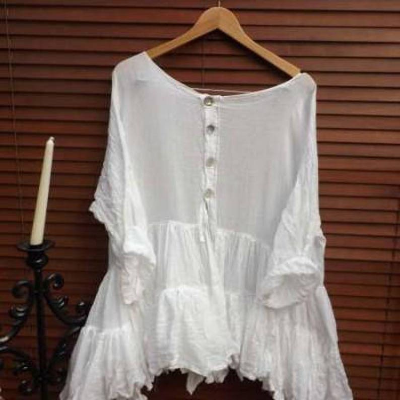 plus size white cotton shirt