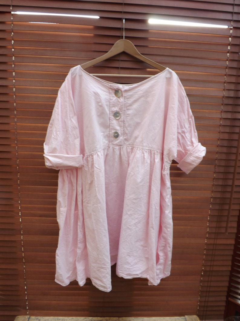 Pink Cotton Babydoll Dress Prairie Style Dress Rustic Etsy