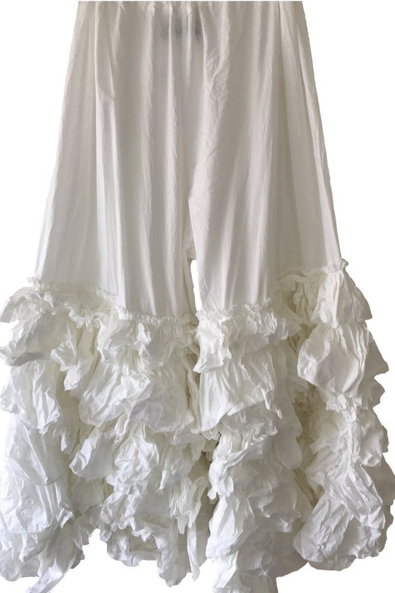Voile Trousers Pants Pantaloons Ruffled 
