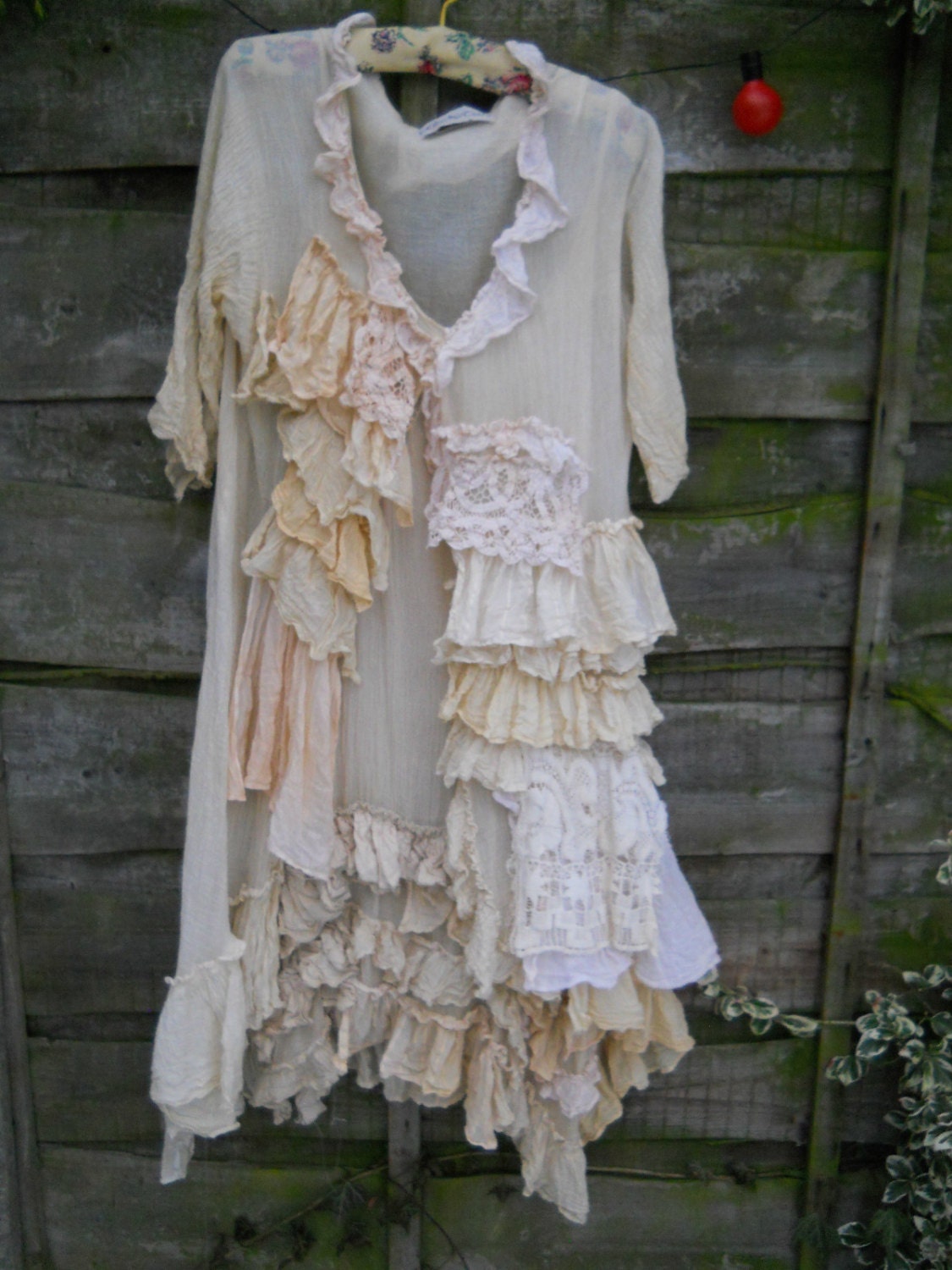 Image of Ladies Duster Coat All Sizes Handmade Mother Of Bride Groom Antique Lace Vintage Bohemian Art To Wear Hand Dyed Made Order Ritanotiara