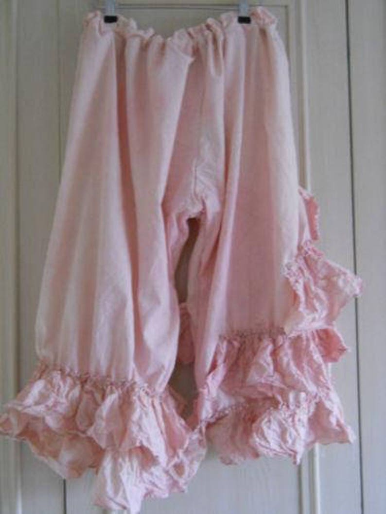 Pink Funky Pants Linen trousers bloomers plus size OSFM Shabby Etsy