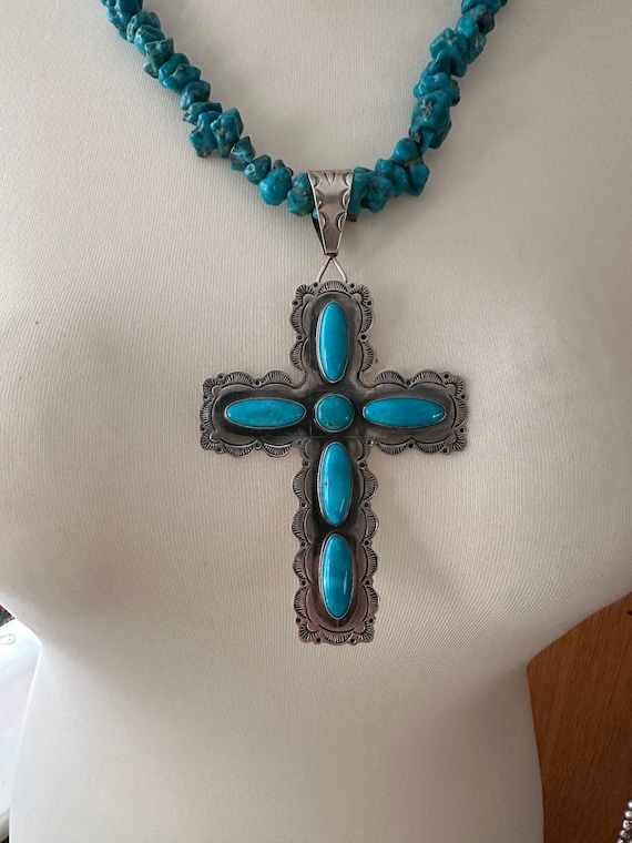 Rare Huge Coral Cross Native American Navajo Sterling Silver Bracelet Rare Huge Coral Cross Native American Navajo Sterling Silver Bracelet