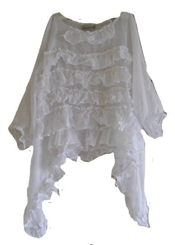 frilly white shirt