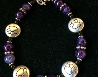 Purple Puppy Paw bracelet