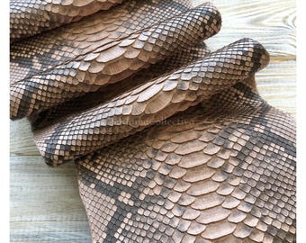 Real Unbleached Beige Reticulated Python Hide | Matte Belly Snake Skin | Whole Leather for Exotic Handcrafting