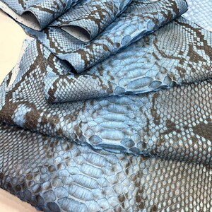 Arctic Blue Gray Python Skin for Handcrafting, Genuine Reptile Skin Ideal for Rare Fashion
