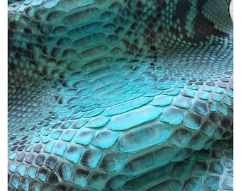 Real Unbleached Blue Reticulated Python Hide | Matte Belly Snake Skin | Whole Leather for Exotic Handcrafting