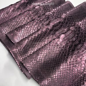 Reticulated Python Skin for Craftsman Project, Metallic Purple Genuine Reptile Skin