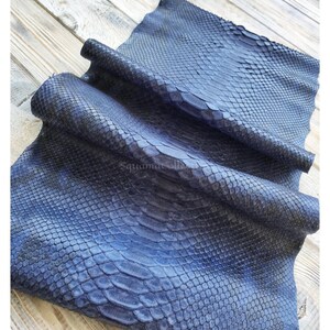 Slate Blue Reticulated Python Skin, Real Exotic Skin for Handmade Craft